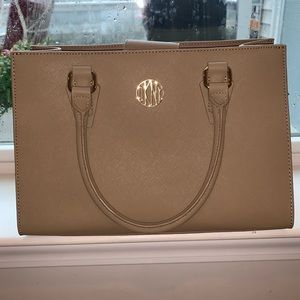 DKNY Women’s Handbag Banks Satchel Beige Crossbody